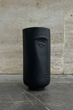 El Yapımı Doğal Seramik İşlemeli Siyah Dekoratif Vazo