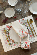 Colorful Flower Patterned 4-Piece Placemat