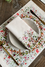 Colorful Flower Patterned 2-Piece Cloth Napkins