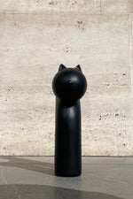 El Yapımı Doğal Seramik Siyah Kedi Vazo